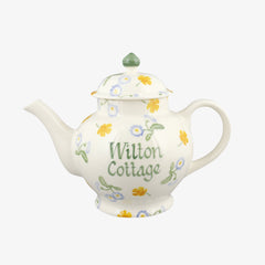 Personalised Buttercup & Daisies 4 Mug Teapot