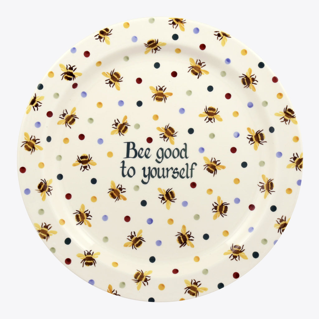 Personalised Bumblebee & Small Polka Dot Serving Plate