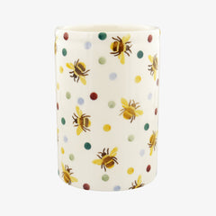 Personalised Bumblebee & Small Polka Dot Medium Vase