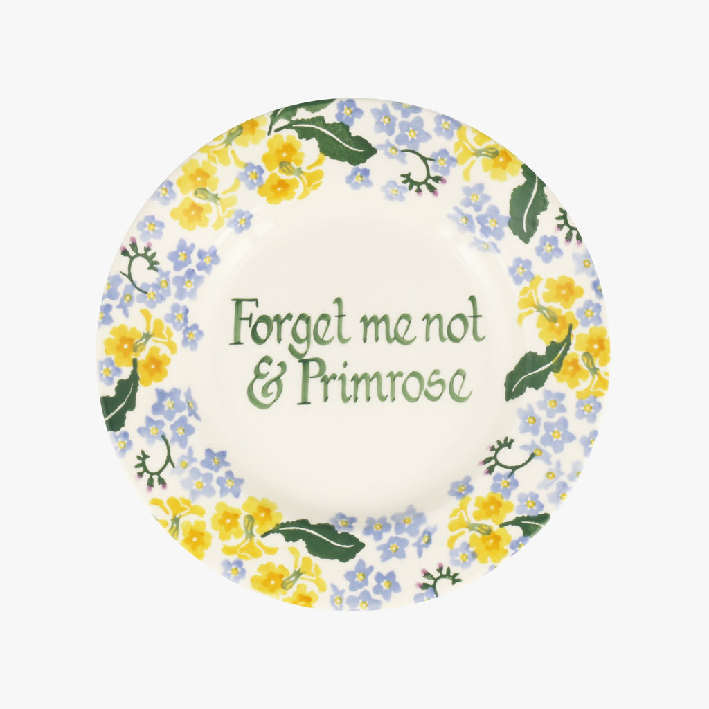Personalised Forget Me Not & Primrose 8 1/2 Inch Plate