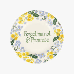 Personalised Forget Me Not & Primrose 8 1/2 Inch Plate