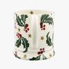 Personalised Christmas Holly With Star 1/2 Pint Mug