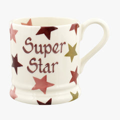 Emma Bridgewater ceramic Personalised 1/2 Pint Mug - See the stars closer with these beautiful mugs made from Earthenware featuring a Pink and Gold star pattern which will make you feel like a superstar!