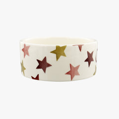 Personalised Pink & Gold Stars Small Pet Bowl