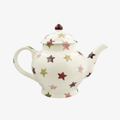 Personalised Pink & Gold Stars 4 Mug Teapot