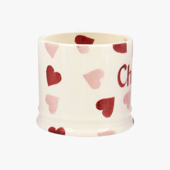 Personalised Pink Hearts Small Mug