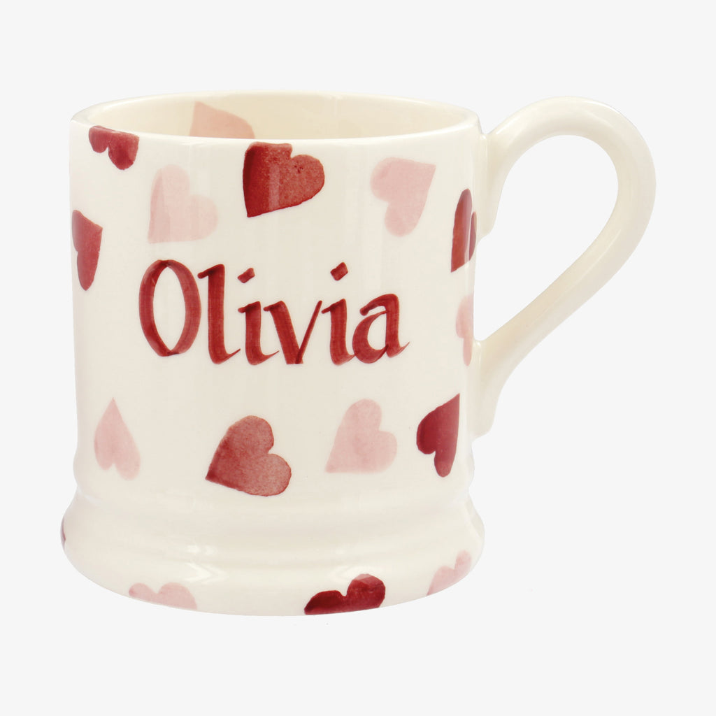Emma Bridgewater ceramic Hearts Mug made from earthenware. Personalise this hearts mug for your partner to show your love - a perfect personalised valentines gift