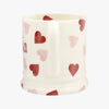 Personalised Pink Hearts 1/2 Pint Mug