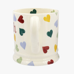 Personalised Polka Hearts 1 Pint Mug