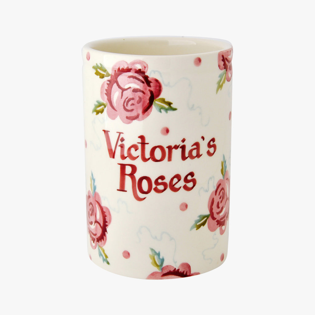 Personalised Rose & Bee Medium Vase