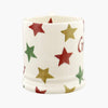 Personalised Red, Green & Gold Star 1/2 Pint Mug
