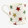 Personalised Red, Green & Gold Star 1 Pint Mug