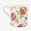Personalised Pink Roses 1/2 Pint Mug