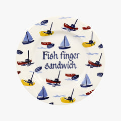 Personalised Shoreline Scattered Boats 8 1/2 Inch Plate
