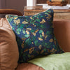 Dark Blue Oak Linen & Velvet Cushion 50x50cm