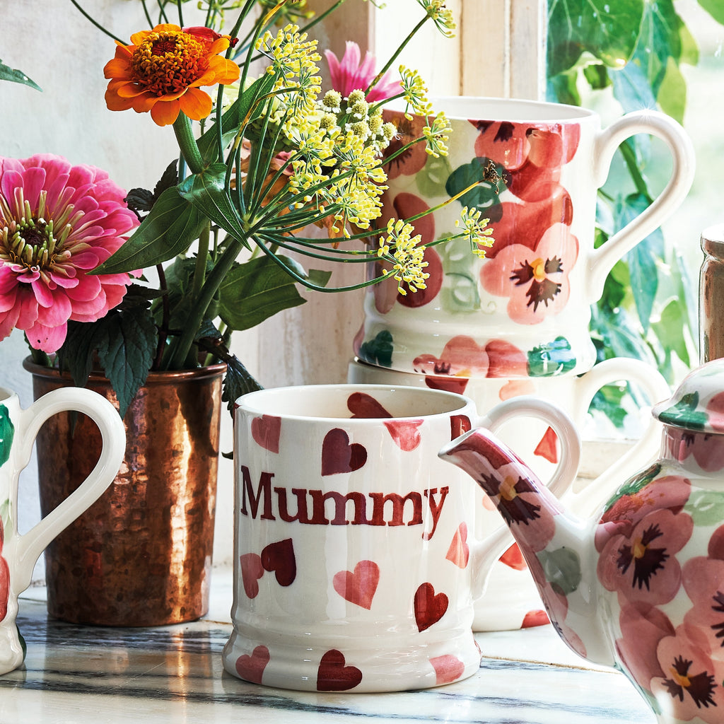 Pink Hearts Mummy 1/2 Pint Mug Emma Bridgewater UK