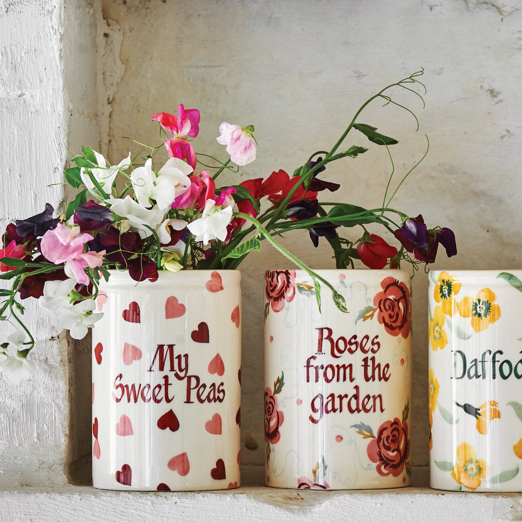 Pink Heart Vase Personalised Vase Earthenware Vase Emma