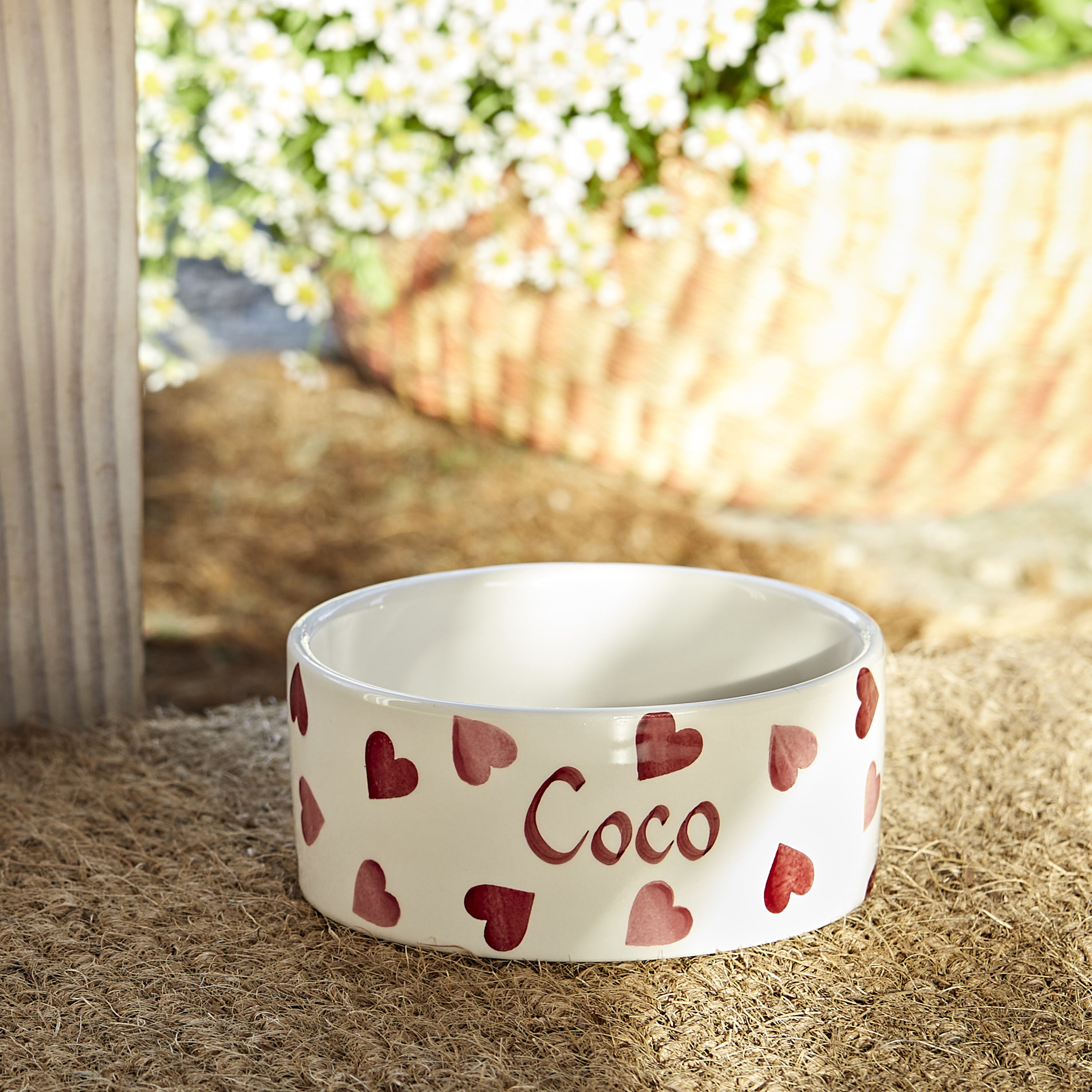 Personalised Hearts Small Pet Bowl